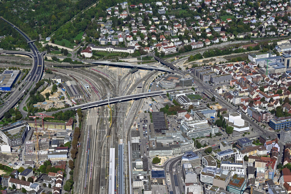 Luftbild Bahnhof Ulm, Nordkopf. Foto: DB Projekte, Arnim Kilgus
