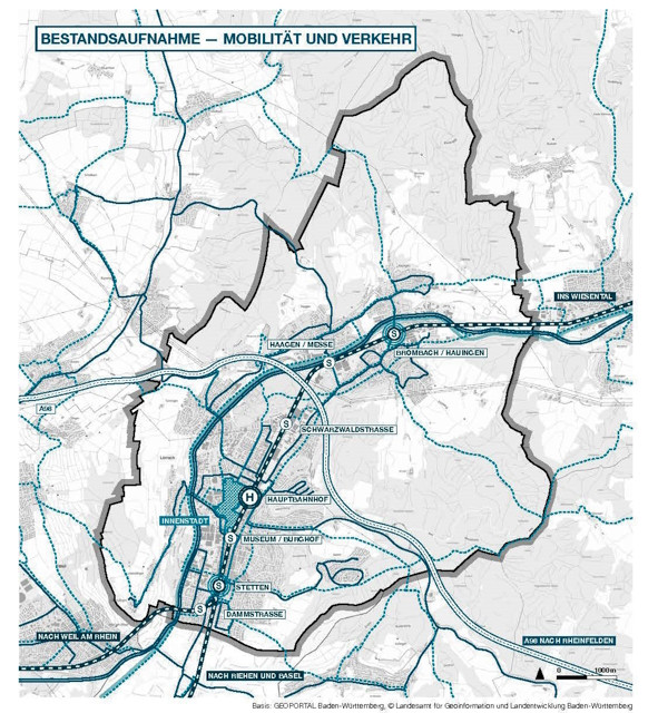 Karte "Bestandsaufnahme Mobilität und Verkehr" aus dem ISEK-Endbericht